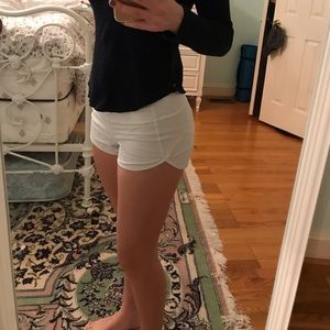 white lululemon speed shorts